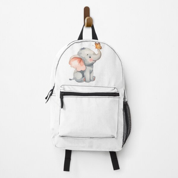 Item preview, Adorable Elephant Meets a Friend Butterfly - Kawaii Soft Tone designed and sold by DigitfanStudio.