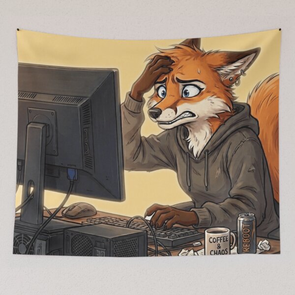 Item preview, Fox on computer designed and sold by The King's general goods.