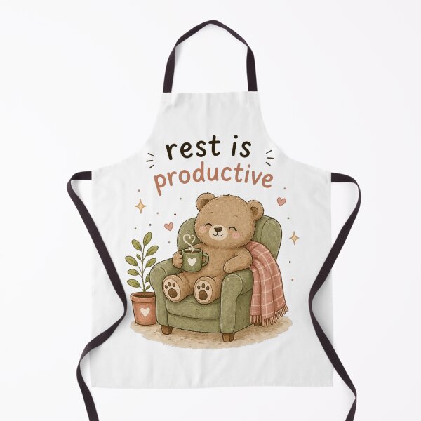 Item preview, Rest Is Productive – Cozy Teddy Bear Self Care Design designed and sold by InkWanderStudio.
