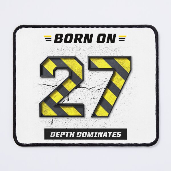 Item preview, Born on 27th Shirt – Depth Dominates Graphic Tee, Minimal Mindset Streetwear, Birthday Date Design designed and sold by amareshdas008.