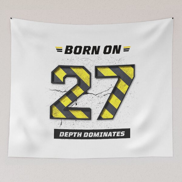 Item preview, Born on 27th Shirt – Depth Dominates Graphic Tee, Minimal Mindset Streetwear, Birthday Date Design designed and sold by amareshdas008.
