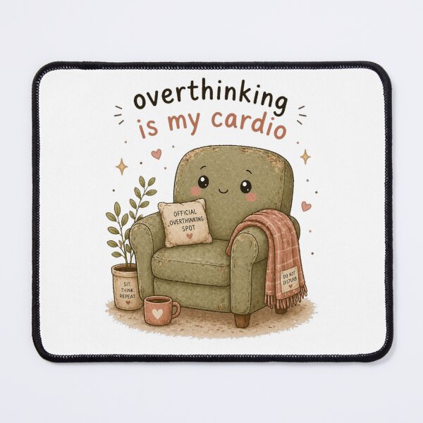 Item preview, Overthinking Is My Cardio – Funny Anxiety Introvert Design designed and sold by InkWanderStudio.