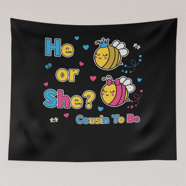 Item preview, Gender Reveal Baby Shower He Or She Cousin To Be designed and sold by LuminOrb.