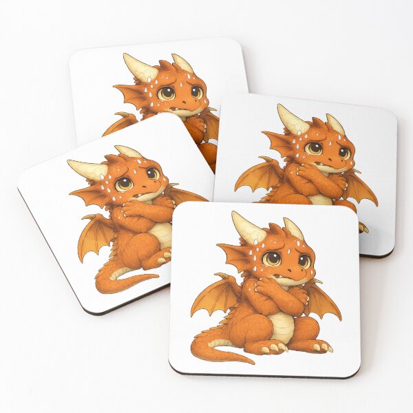 Item preview, Cute Nervous Dragon Illustration | Emotional Support Fantasy Creature designed and sold by Hatchling Hollow.