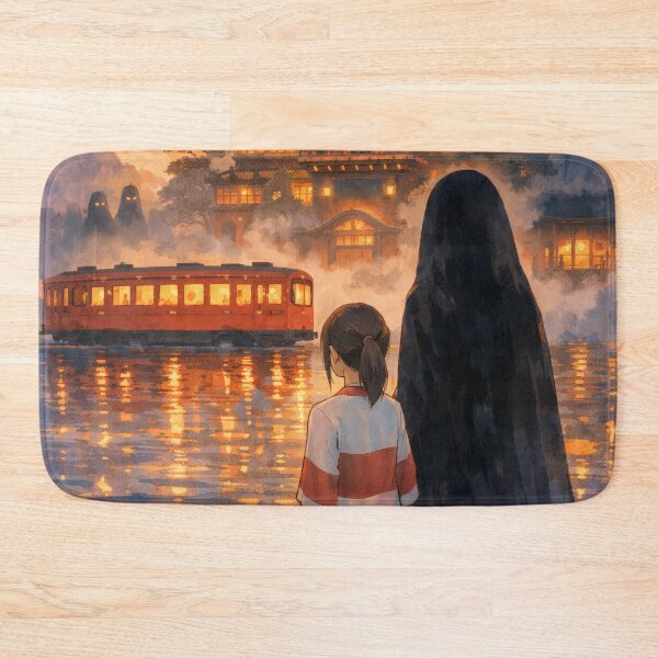 Item preview, Anime Girl Spirit Bathhouse Lanterns Magical Night Poster designed and sold by Cine8.