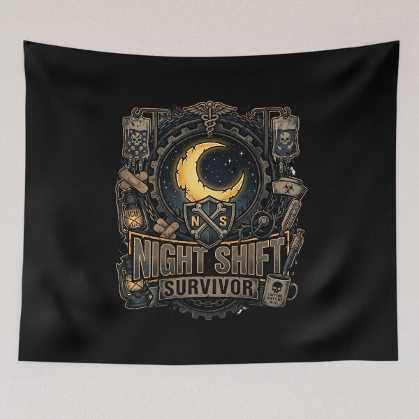 Item preview, Night Shift Nurse ICU, RN – Survivor RN Dark Humor designed and sold by Im-Ara.