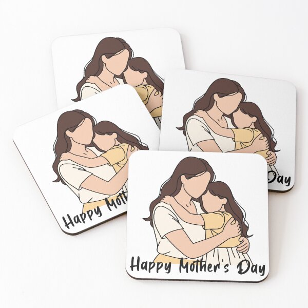 Item preview, Mother’s Day Hug Illustration – Minimalist Mom and Daughter Love Design | Cute Family Bond Art designed and sold by Lu7u.