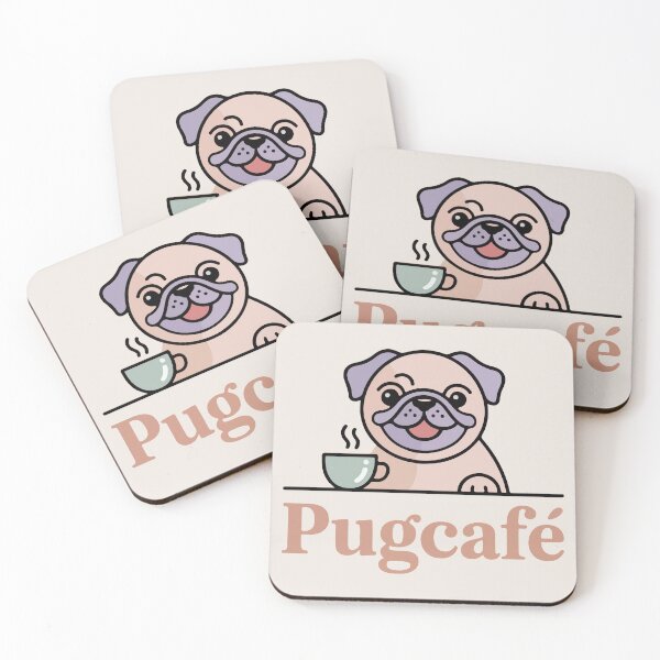 Item preview, Cheerful Pug Sticker Morning Coffee Art designed and sold by Paw-Soul.
