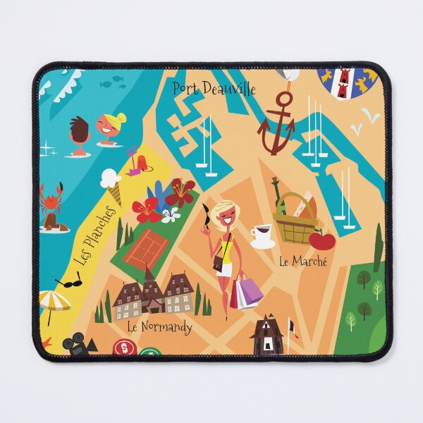 Item preview, Deauville map illustration designed and sold by GAGodel.