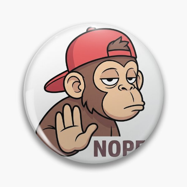 Item preview, Nope Monkey Sticker | Funny Refuse Meme | Cute Attitude Cartoon Reaction designed and sold by Newkidshub.