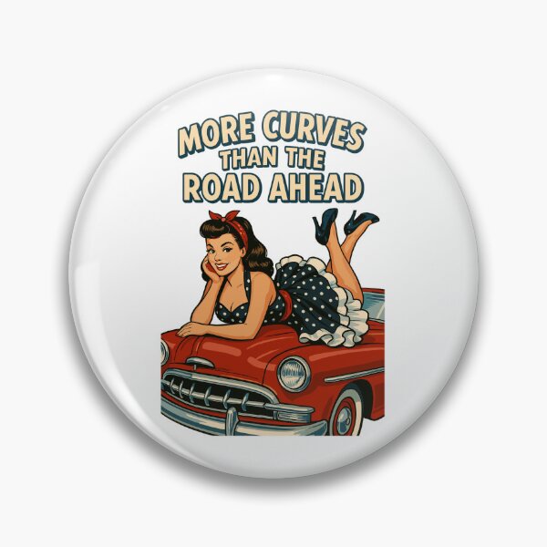 Item preview, Rockabilly Pin-Up: More Curves Than The Road Ahead designed and sold by Pineapple-Tree.