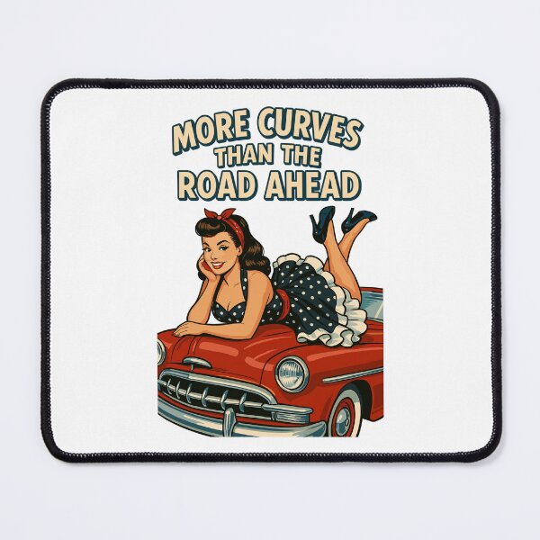Item preview, Rockabilly Pin-Up: More Curves Than The Road Ahead designed and sold by Pineapple-Tree.