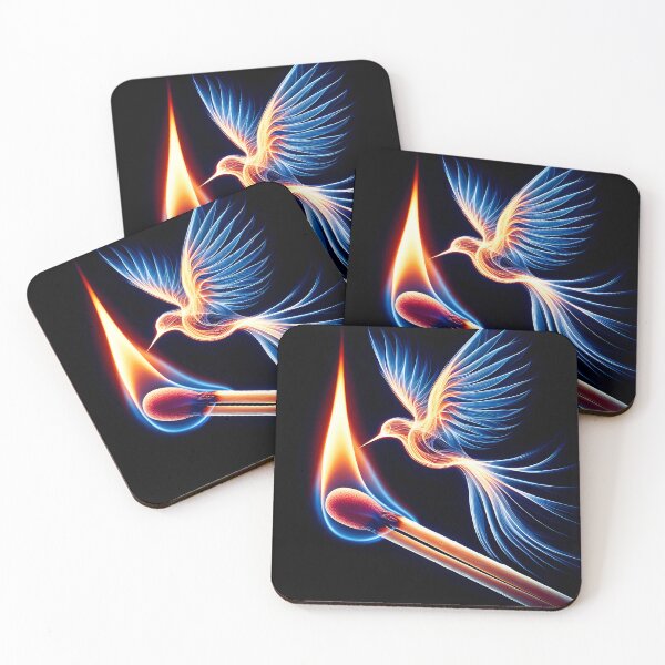Aperçu de l'œuvre Kirlian Match et oiseau, art généré par IA créée et vendue par ACC .