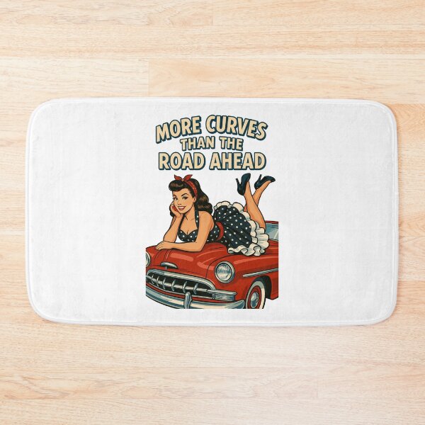 Item preview, Rockabilly Pin-Up: More Curves Than The Road Ahead designed and sold by Pineapple-Tree.