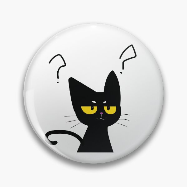 Item preview, Curious Black Cat – Cute Confused Kitty Illustration designed and sold by March Rider.