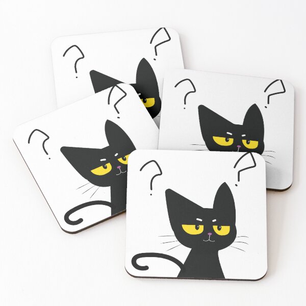 Item preview, Curious Black Cat – Cute Confused Kitty Illustration designed and sold by March Rider.