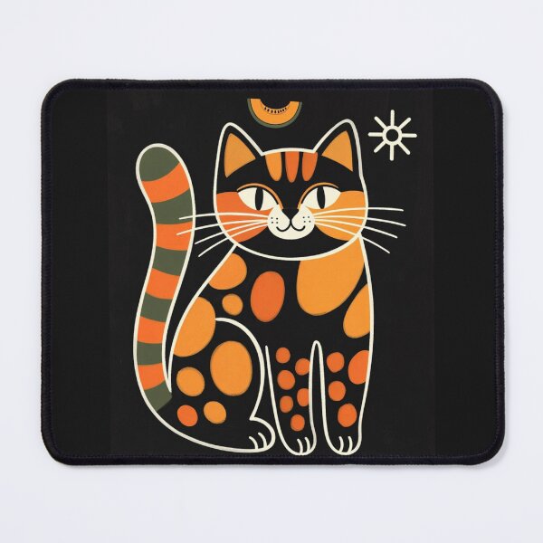 Item preview, Chunky Cantaloupe Scandinavian Folk Cat designed and sold by ZunZunArt.