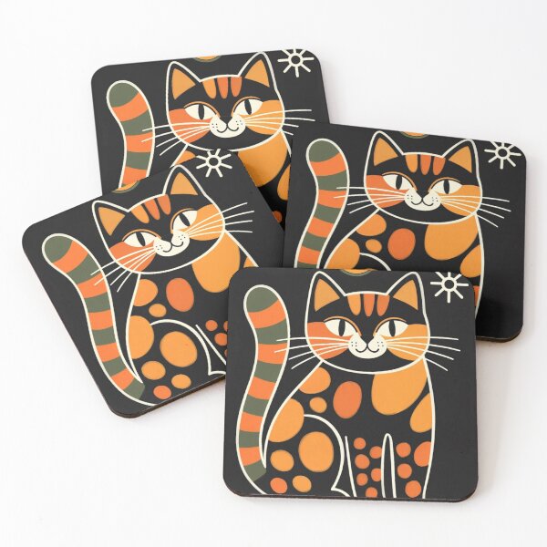 Item preview, Chunky Cantaloupe Scandinavian Folk Cat designed and sold by ZunZunArt.