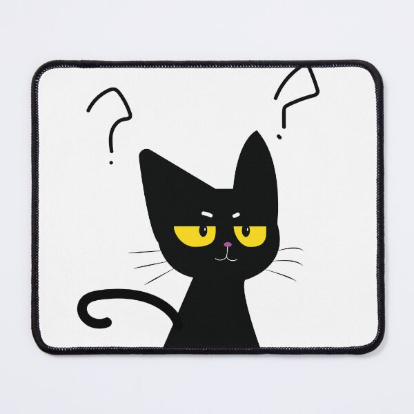 Item preview, Curious Black Cat – Cute Confused Kitty Illustration designed and sold by March Rider.
