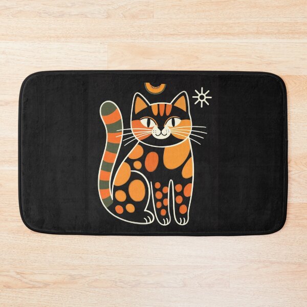 Item preview, Chunky Cantaloupe Scandinavian Folk Cat designed and sold by ZunZunArt.