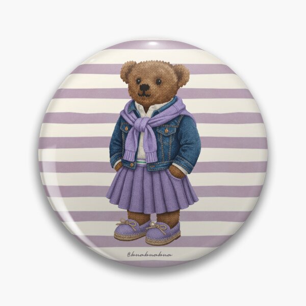 Item preview, Cute Purple Preppy Old Money Teddy Bear designed and sold by BUABUABUA.