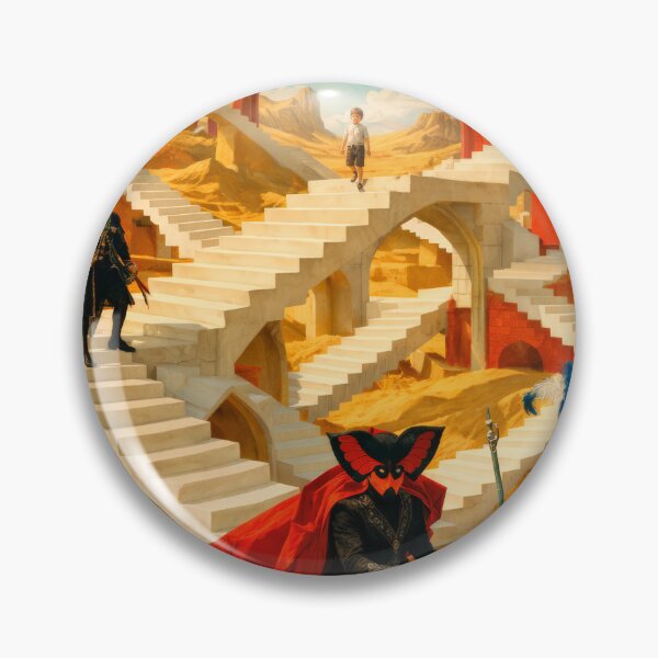 Item preview, Surreal Desert Palace Staircase Fantasy Cinema Art Poster designed and sold by Cine8.