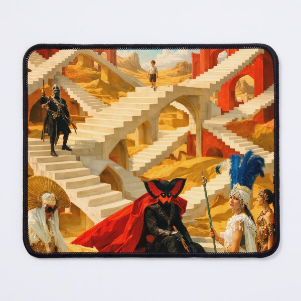 Item preview, Surreal Desert Palace Staircase Fantasy Cinema Art Poster designed and sold by Cine8.