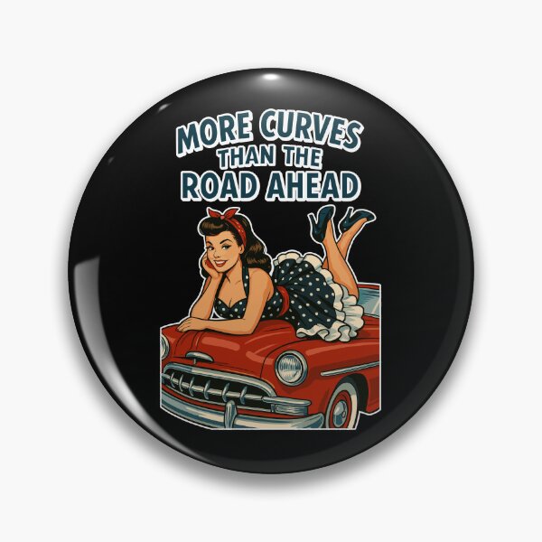 Item preview, Rockabilly Pin-Up: More Curves Than The Road Ahead designed and sold by Pineapple-Tree.