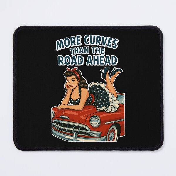 Item preview, Rockabilly Pin-Up: More Curves Than The Road Ahead designed and sold by Pineapple-Tree.