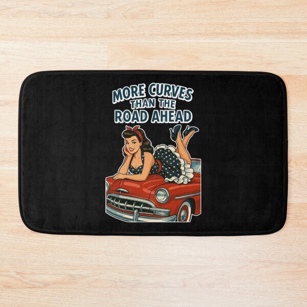 Item preview, Rockabilly Pin-Up: More Curves Than The Road Ahead designed and sold by Pineapple-Tree.