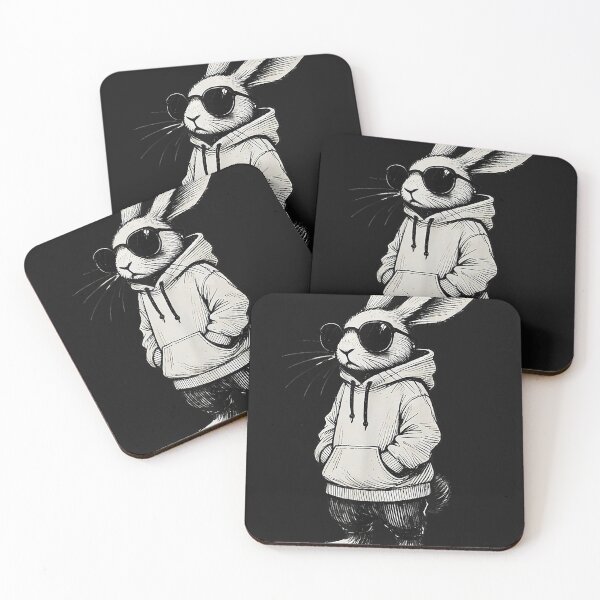 Item preview, Cool Rabbit in Hoodie and Sunglasses Sketch Design designed and sold by manmoo.