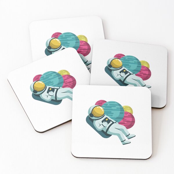 Item preview, Floating Astronaut in Space – Colorful Planets Cosmic Illustration designed and sold by PalmixArt.