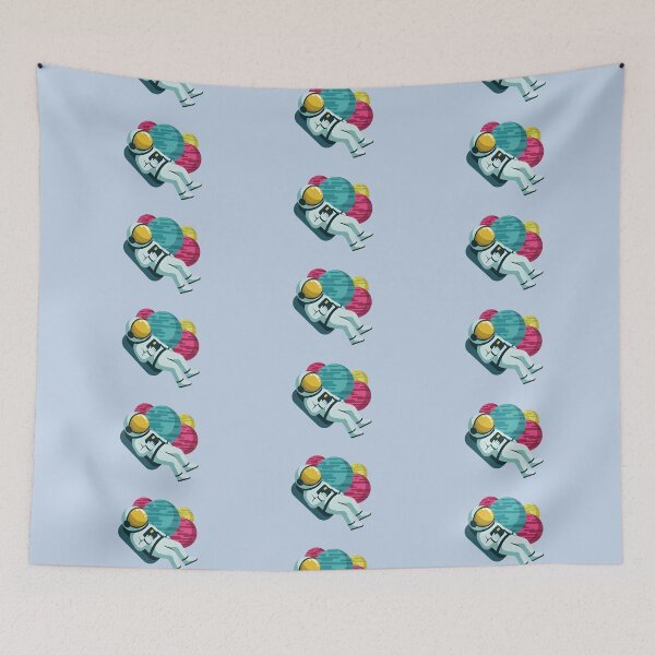 Item preview, Floating Astronaut in Space – Colorful Planets Cosmic Illustration designed and sold by PalmixArt.
