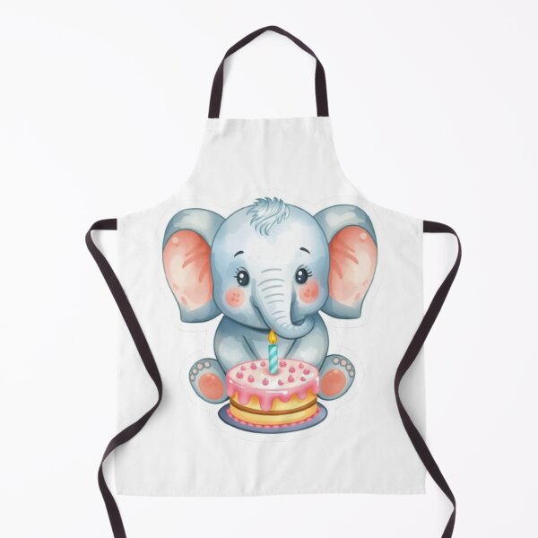 Item preview, Cute Little Baby Elephant with a Birthday Cake - Kawaii Style Sticker designed and sold by DigitfanStudio.