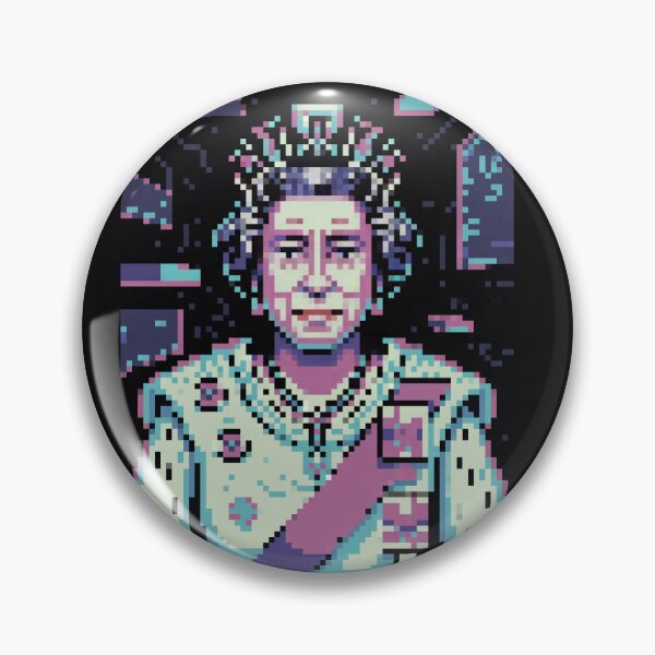 Item preview, Cyber Pixelated Queen Elizabeth II Portrait designed and sold by Enea Kelo.