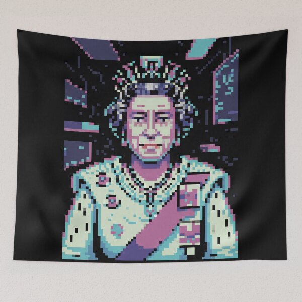 Item preview, Cyber Pixelated Queen Elizabeth II Portrait designed and sold by Enea Kelo.