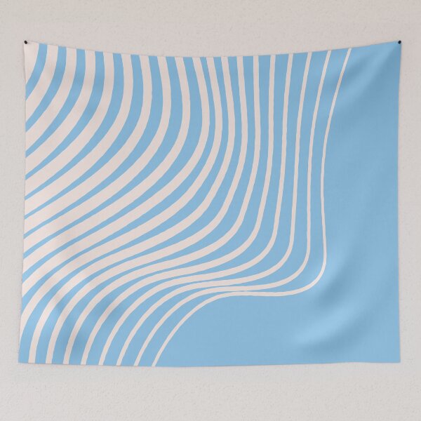 Item preview, Bright Sky – Light Blue Flowing Line Pattern, Fresh Minimal Aesthetic designed and sold by Helmina Groper.