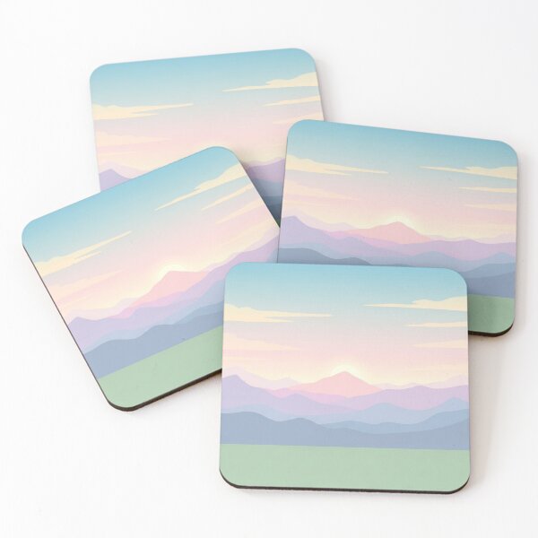 Item preview, Minimalist Sunrise Mountains | Soft Pastel Landscape Design designed and sold by DmaarGroup.