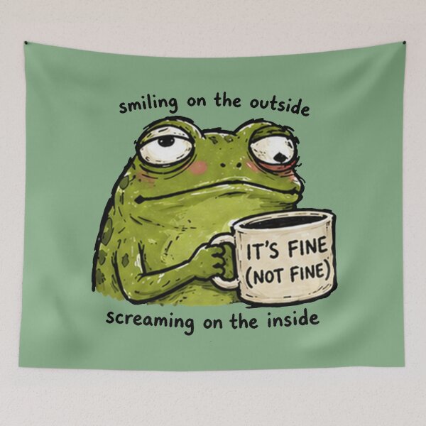 Item preview, Unhinged Frog It’s Fine Mood designed and sold by InkyIcarus.
