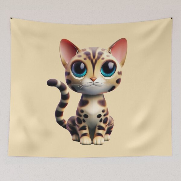 Item preview, Cute Bengal Cat Illustration – Spotted Pet Art designed and sold by The Digital Compass.