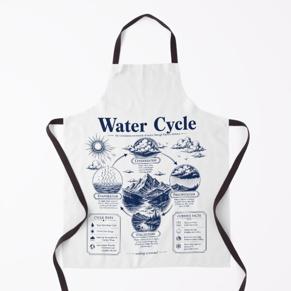 Item preview, Vintage Water Cycle Diagram Earth Science Infographic designed and sold by FreshVibe Prints.