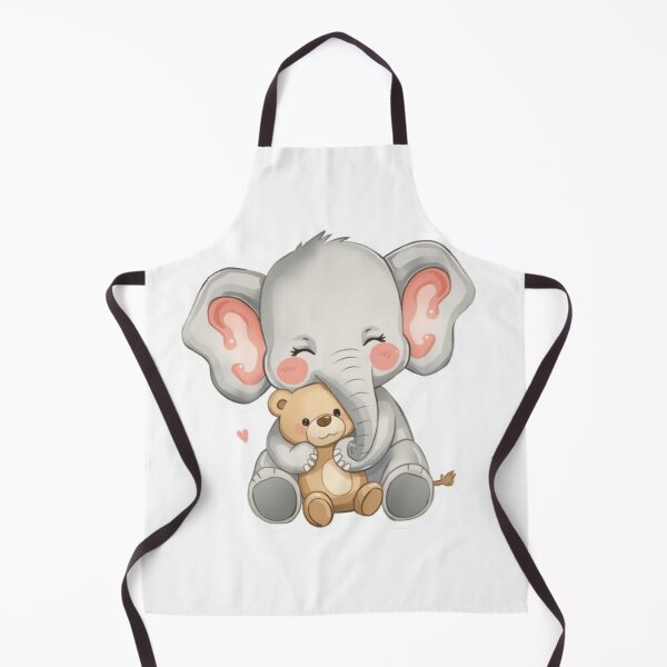 Item preview, Cute Baby Elephant Hugging Teddy - Pastel Art Sticker designed and sold by DigitfanStudio.