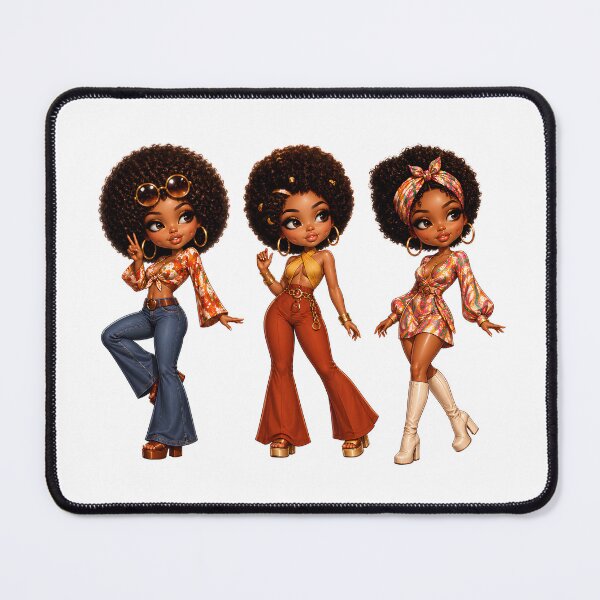 Item preview, 70s Afro Glam Chibi Collection – Retro Disco Divas designed and sold by MoonSpeaksTV.