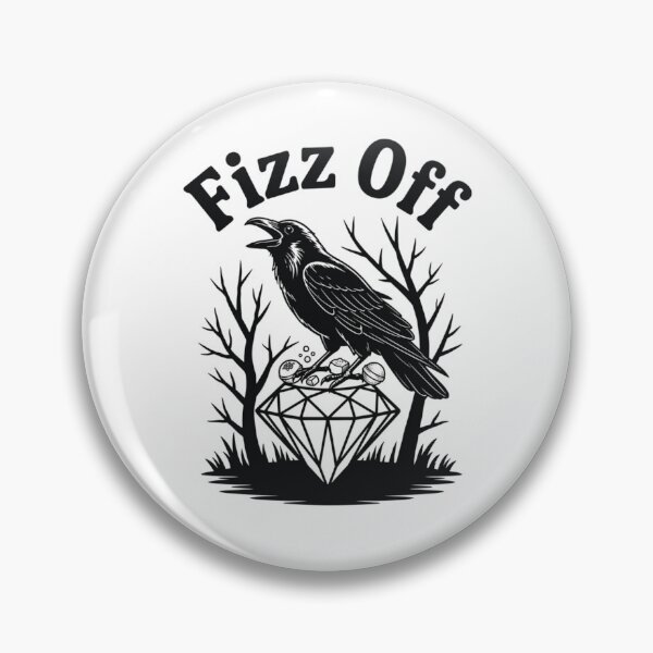 Item preview, Fizz Off – Crow on Diamond Black & White Fizz Bomb Design designed and sold by RahRahsCreation.