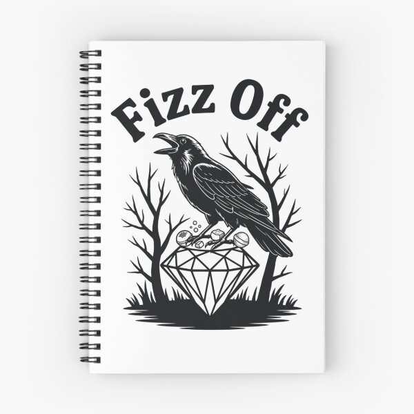 Item preview, Fizz Off – Crow on Diamond Black & White Fizz Bomb Design designed and sold by RahRahsCreation.