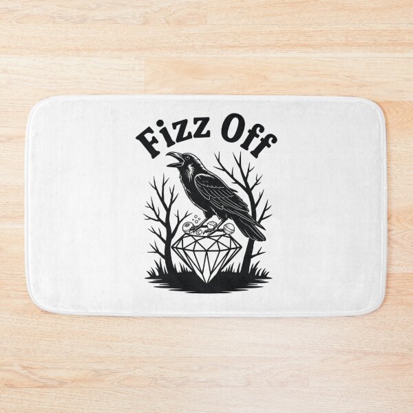 Item preview, Fizz Off – Crow on Diamond Black & White Fizz Bomb Design designed and sold by RahRahsCreation.
