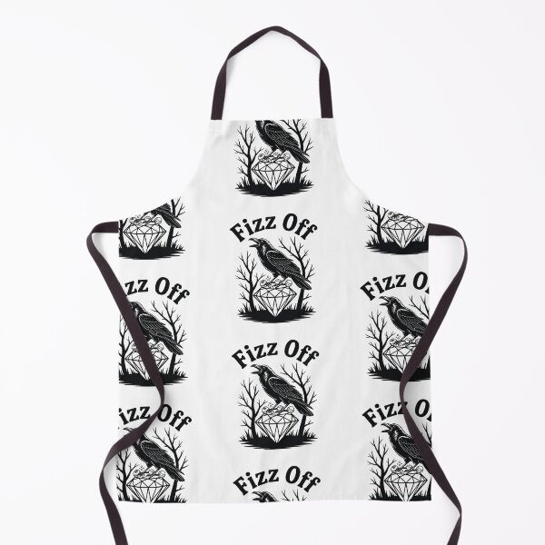Item preview, Fizz Off – Crow on Diamond Black & White Fizz Bomb Design designed and sold by RahRahsCreation.
