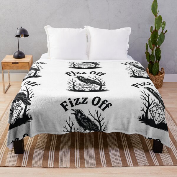 Item preview, Fizz Off – Crow on Diamond Black & White Fizz Bomb Design designed and sold by RahRahsCreation.