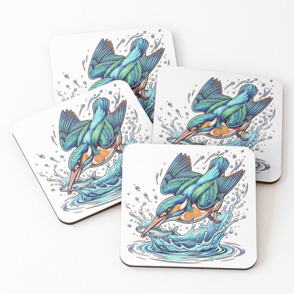 Item preview, Vibrant Kingfisher Catch: Dynamic Wildlife Splash Art designed and sold by SajolCanva.