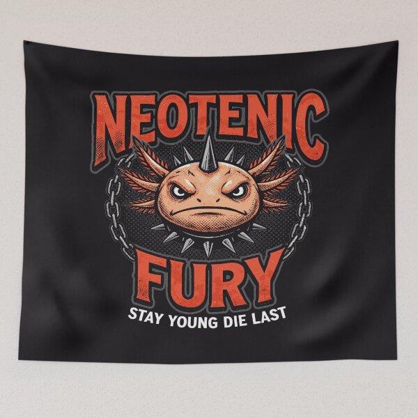 Item preview, Vintage 90s Axolotl Funny Neoteny Fury Metal Parody Red and Black - HD ONLINE STORE designed and sold by bard-art.